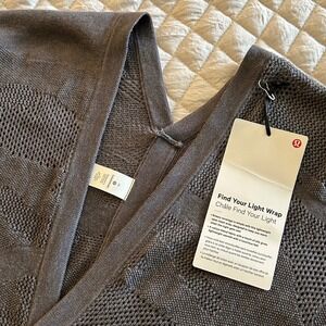 Lululemon Find Your Light Wrap Chale Gray OS Lightweight Cotton Poly Silk NWT